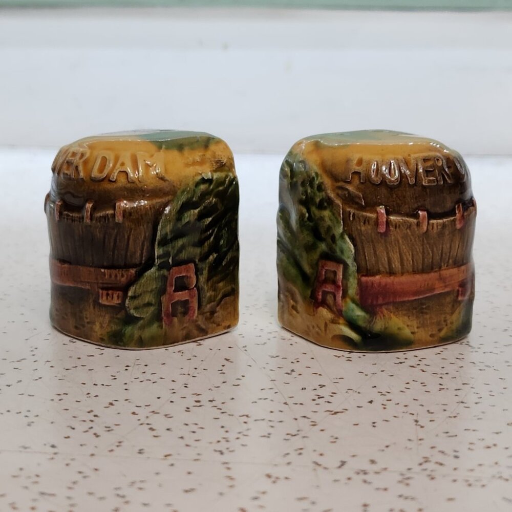 Vintage Hoover Dam Salt & Pepper Shaker Set